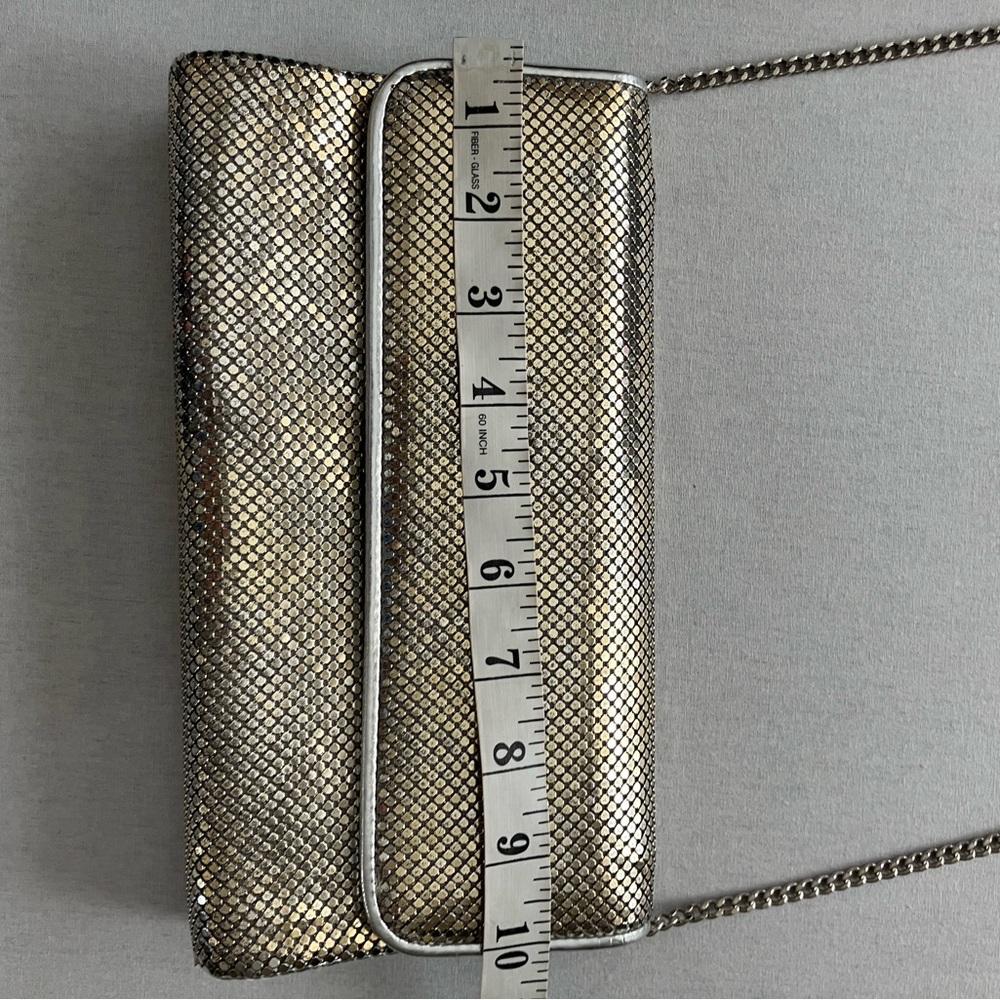 Whiting & Davis Silver Mesh Chain Clutch - Silver - Picture 9 of 14